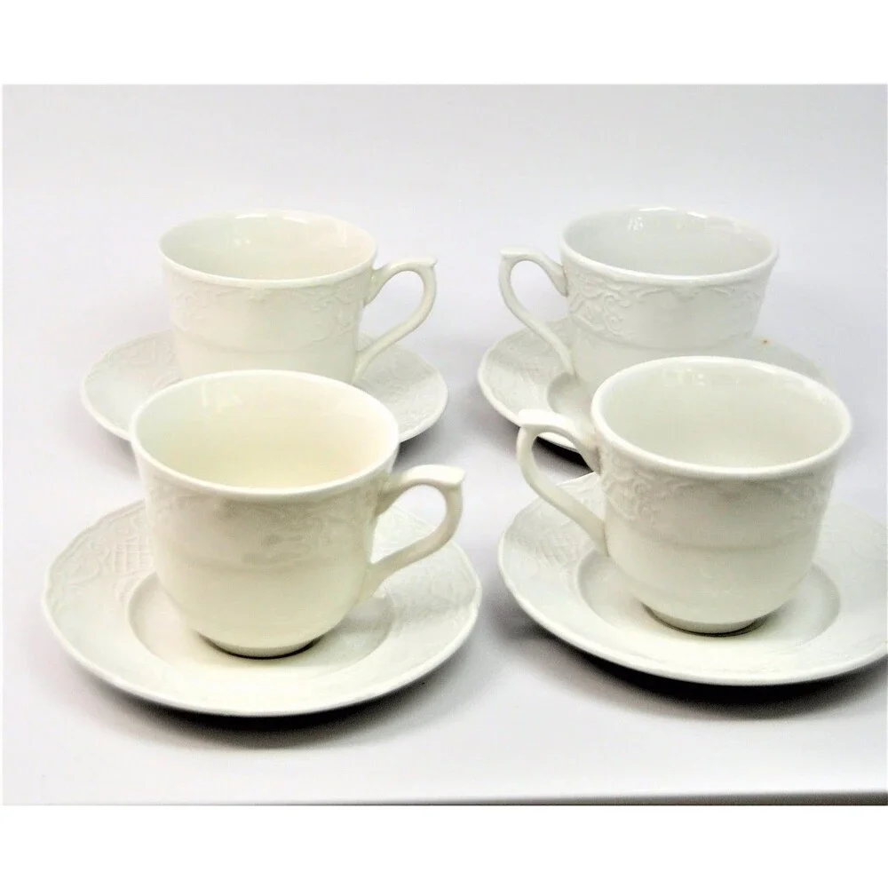 Johnson Brothers RICHMOND White Cup / Saucer Set of 4 Replacement